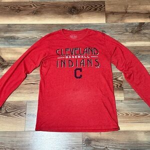Cleveland Indians Red Long Sleeve Shirt, Size Large